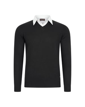 Cappuccino Italia Trui Mock Pullover Zwart