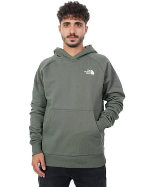 The North Face heren Reglan Red Box Hoodie in Bleached Thyme