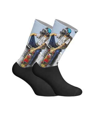 Lange uniseks sokken met elastische print