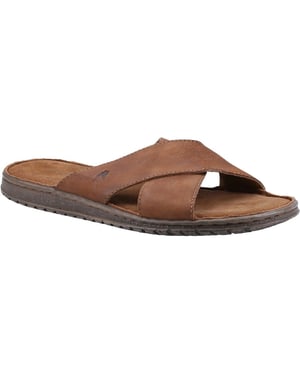 Hush Puppies Heren Nile Crossover Leren Sandalen (Bruin)