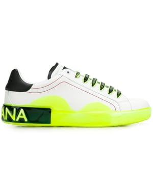 Dolce & Gabbana Heren Witte Kalfsleren Sneakers