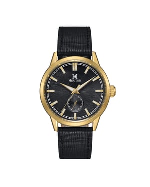 Heritor Automatic Argento leren band horloge