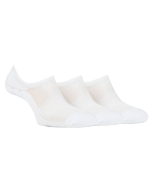 Dames Bamboe No Show Sokken | Jeep | Ademend Anti-blaren Gevoerd Onzichtbare Sokken met Antislip Hakgrip - Wit