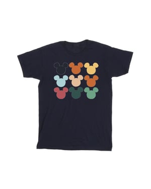 Disney Heren Mickey Mouse Hoofden Vierkant T-shirt (Marineblauw)