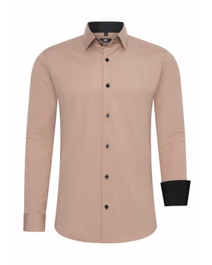 Rusty Neal Overhemden Overhemd Slim Fit Beige