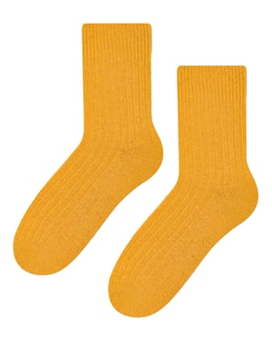 Steven - 1 Paar Dames Wol Jurk Sokken - Thermische Gebreide Sokken voor Winter - Geel