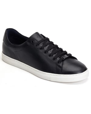 Base London Tucker Leer Heren Zwart Trainers
