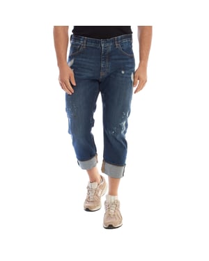 Rechte broek met zomen 3Z1J09 heren
