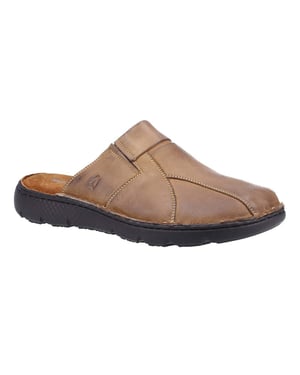 Hush Puppies Heren Carson Leren Muiltjes (Olijf)