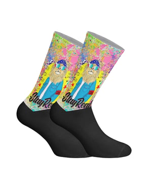 Lange uniseks sokken met elastische print