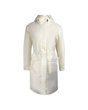 Parajumpers Eulalia Moonbeam witte gewatteerde lange jas met capuchon