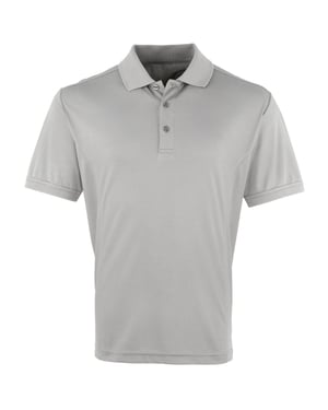 Premier Heren Coolchecker Pique korte mouw Polo T-Shirt (Zilver)