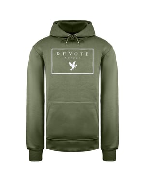 Devote Londen Heren Olijf/Wit Hoodie