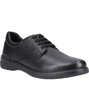 Hush Puppies Marco Leer Heren Zwart Veterschoenen