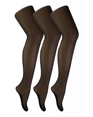 Sock Snob - Womens Seamed Panty's 3 Pack 40 Denier - Zwart / Zwart
