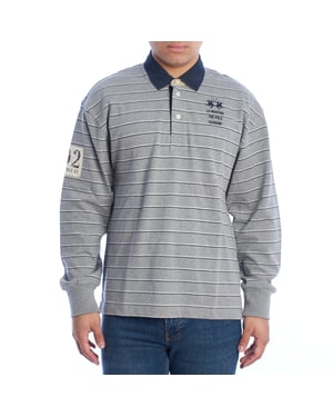 Comfort Fit Polo met lange mouwen UMP304-JS336 Heren