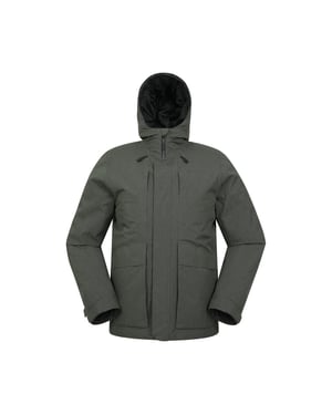 Mountain Warehouse Waterdichte gewatteerde heren Tempest Jacket (Kaki Groen)