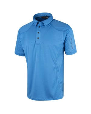 Island Green Heren Gestikt Golf Poloshirt (Hemelsblauw)