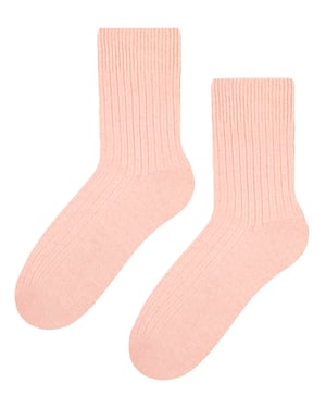 Steven - 1 Paar Dames Wol Jurk Sokken - Thermische Gebreide Sokken voor Winter - Lichtroze