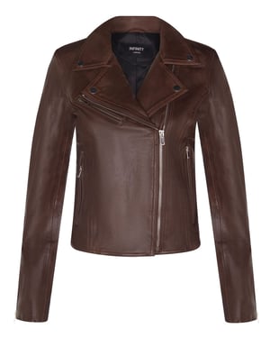 Dames klassiek leren Brando bikerjack-Loughton