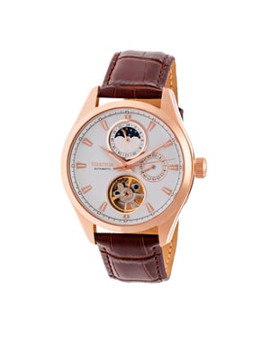 Heritor automatisch Sebastian semi-skelet lederen band horloge