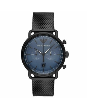 Emporio Armani AR11201 Chronograaf Datum Mesh Armband Horloge Heren