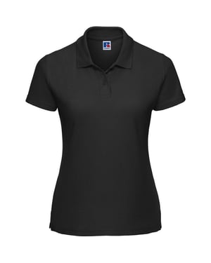 Russell Dames/Dames Klassiek Effen Poloshirt van Polycotton (Zwart)
