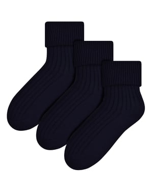 Steven - 3 Paar Dames Wol Bed Sokken | Luxe Lichtgewicht Warme Lounge Sokken - Zwart