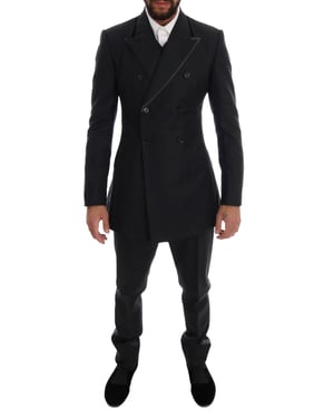 Dolce & Gabbana Grijs Wollen Dubbel Gebreid 3-Delig Pak voor heren