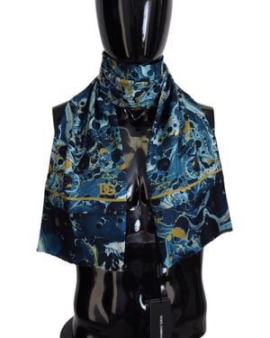 Dolce & Gabbana Blauwe Marmeren Pinstripe Versleten Heren Sjaal