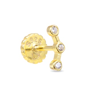 Luxe piercing, 925 sterling zilveren rand en glanzende zirkonia met 18 karaat geelgouden afwerking