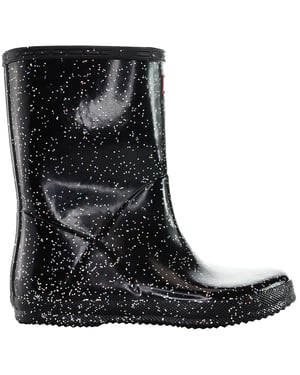 Hunter Giant Glitter Kids Zwarte Wellington Laarzen