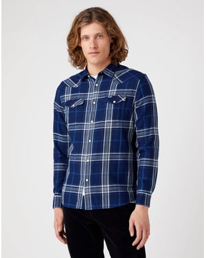 Wrangler - WESTERN SHIRT DARK INDIGO REGULAR FIT