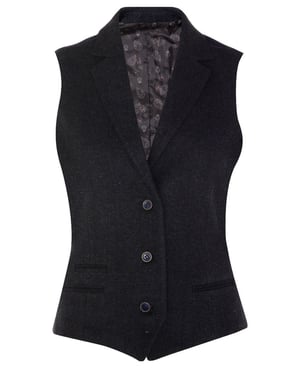 Dames Tweed jaren 1920 visgraat marine gilet