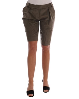 Ermanno Scervino Bruine Fluwelen Bermuda Shorts