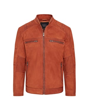 Heren buff lederen cafe racer bikerjack - Jinan
