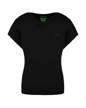 Supra x Heidi Klum Cochs Korte Mouw V-Hals Zwart Dames T-shirt 191902 008