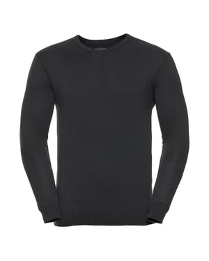 Russell Collectie Heren V-Hals Gebreide Trui (Zwart)