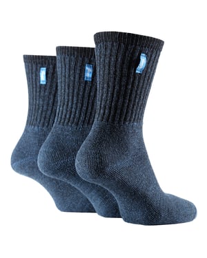 Dames Vintage Boot Sokken | Jeep | Anti-blaren Crew Lengte Katoenen Retro Sportsokken voor Vrouwen - Blauw