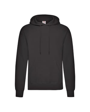 Fruit of the Loom Volwassenen Unisex klassiek sweatshirt met capuchon (Zwart)