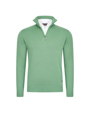 Cappuccino Italia Trui Mock Zip Pullover Groen