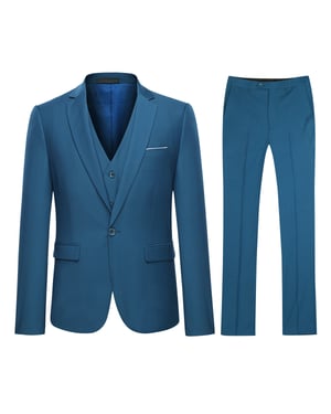 Koningsblauw 3-delig slim-fit pak