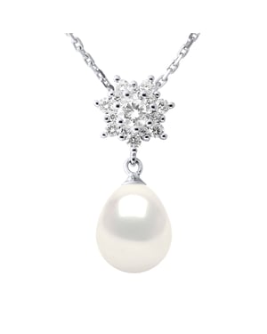 Halsketting - Echte Cultured Zoetwaterparel Pear 9-10 mm