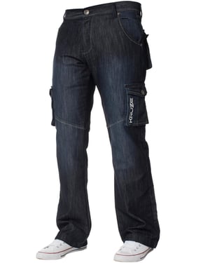 Kruze heren Cargo Combat Jeans - Donkerblauw