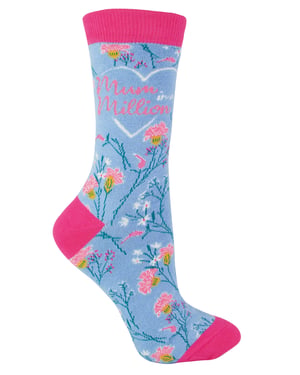 Miss Sparrow dames bamboesokken voor mama - Mum Sokken (Blauw)