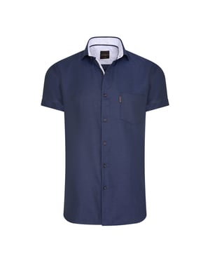Cappuccino Italia Overhemden Short Sleeve Blouse Navy Blauw