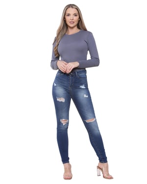 Dames Skinny Stretch Denim Jeans| Enzo Designer Damesmode