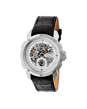 Heritor automatisch Conrad skelet horloge met leren band