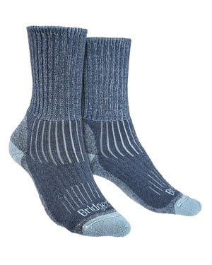 Bridgedale - Dames Wandeling Middengewicht Merino Wol Sokken - Blauw