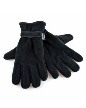 Floso Heren Thinsulate Thermisch Vlies Handschoenen Met Palmgrip (3M 40g) (Zwart)